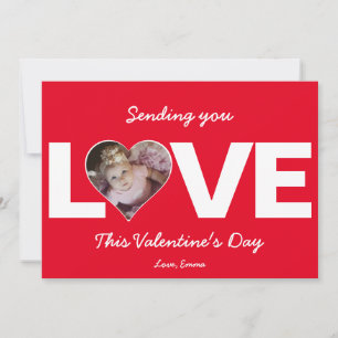 Heart Photo Valentine Sending you Love Holiday Car Card