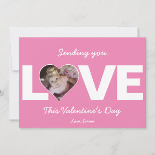 Heart Photo Valentine Sending you Love Holiday Card