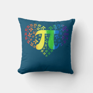 Heart Pi Day Funny Graphic Math Teacher Throw Pillow