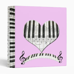 Heart Piano or Organ Keyboard & Notes Binder