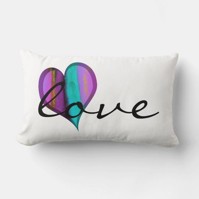 heart pillow with text love on white (Front)