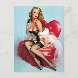 Heart Pin Up Postcard