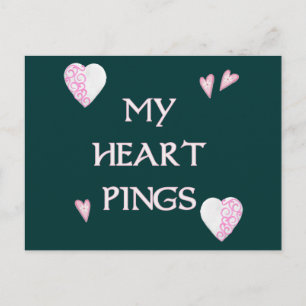 Heart Pings Ping Pong Postcard