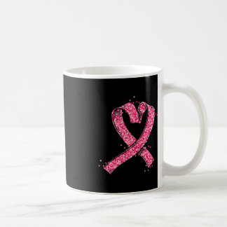 Heart Pink Ribbon Breast Cancer Awareness Fighter  Coffee Mug