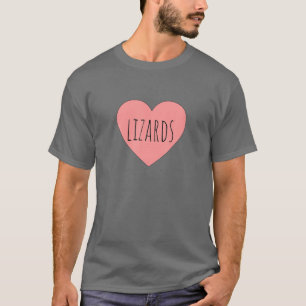 Heart Pink Valentine Reptile Care Pets Girls I Lov T-Shirt