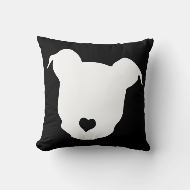 Heart ♥ Pit Bulls Throw Pillow (Front)