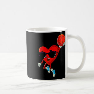 Heart Playing Bysketbyll Cute Valentines Day Sport Coffee Mug