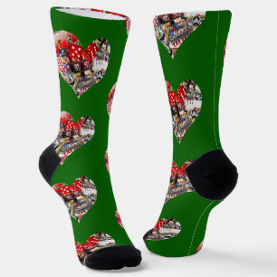 Heart Playing Card Shape Las Vegas Socks
