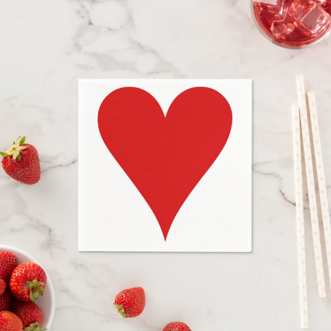 Heart Playing Card Shape Valentine's Day Napkin (Insitu)