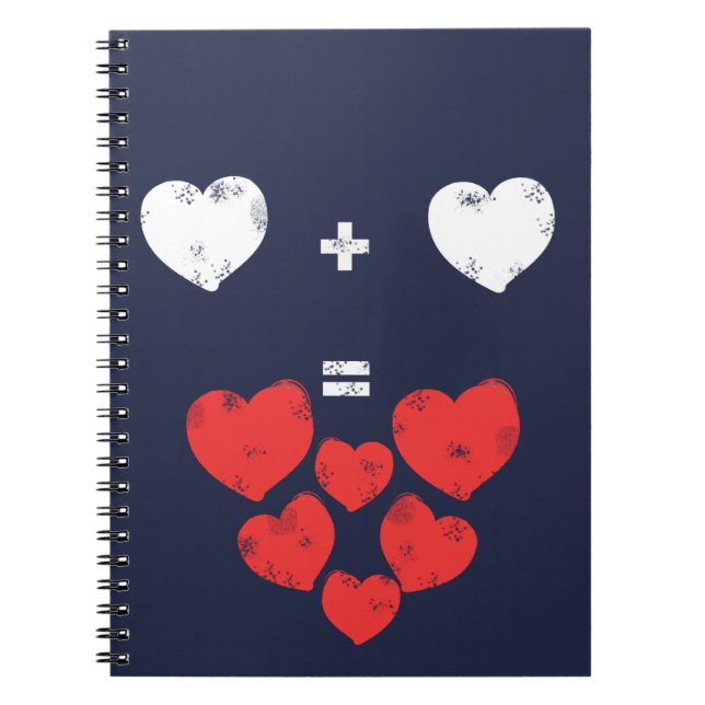 Heart Plus Heart Love Math Carnet (Devant)