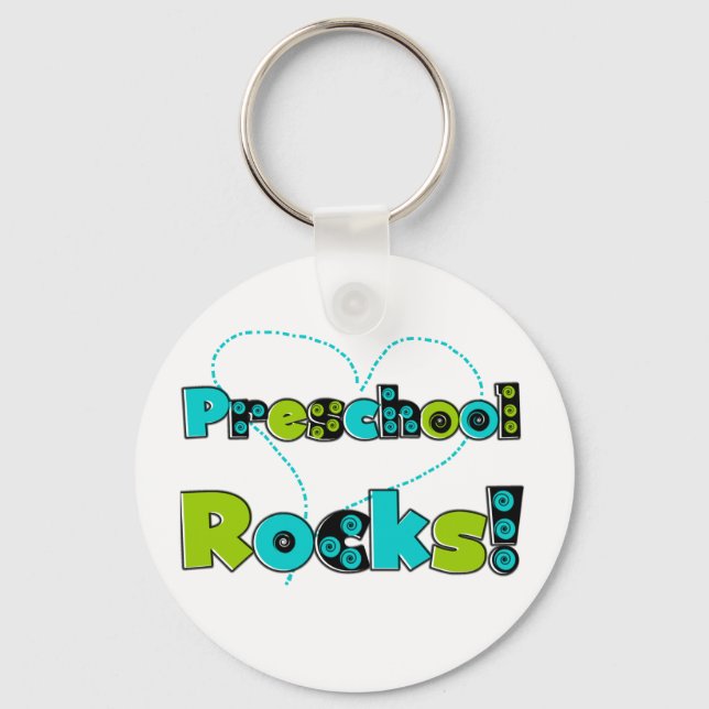 Heart Preschool Rocks Keychain (Front)