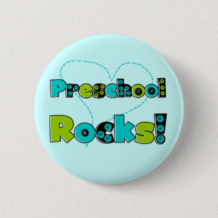 Heart Preschool Rocks Tshirts and Gifts 2 Inch Round Button
