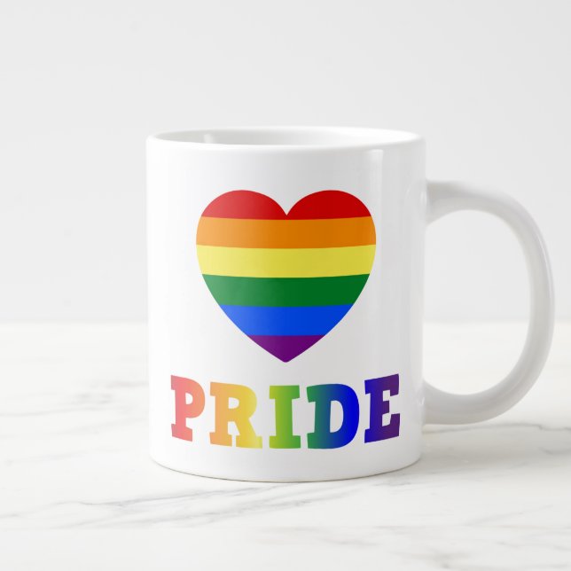 Heart Pride Large Coffee Mug (Right)