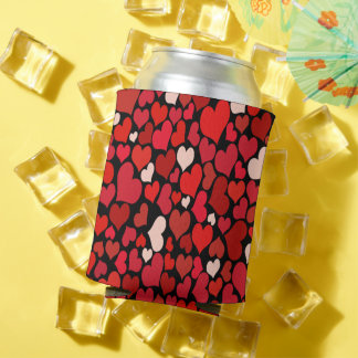 Heart Print Can Cooler