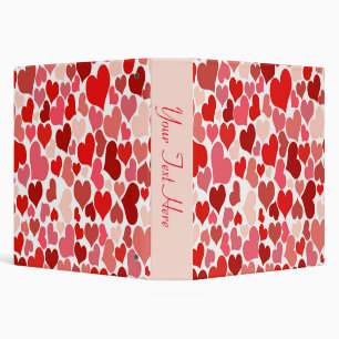 Heart Print Red and Pink Binder
