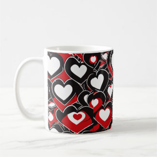 Heart Print - Romantic Valentine's Ceramic Mug. Coffee Mug