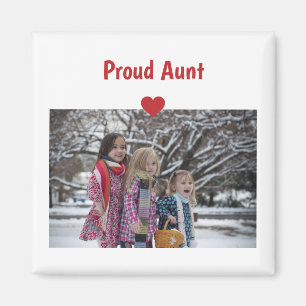 Heart Proud Auntie Love Personalize Photo Make Magnet