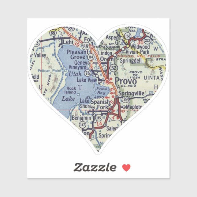 Heart Provo Utah Vintage Map (Sheet)