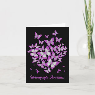 Heart Purple Ribbon Fibromyalgia Awareness Warrior Card