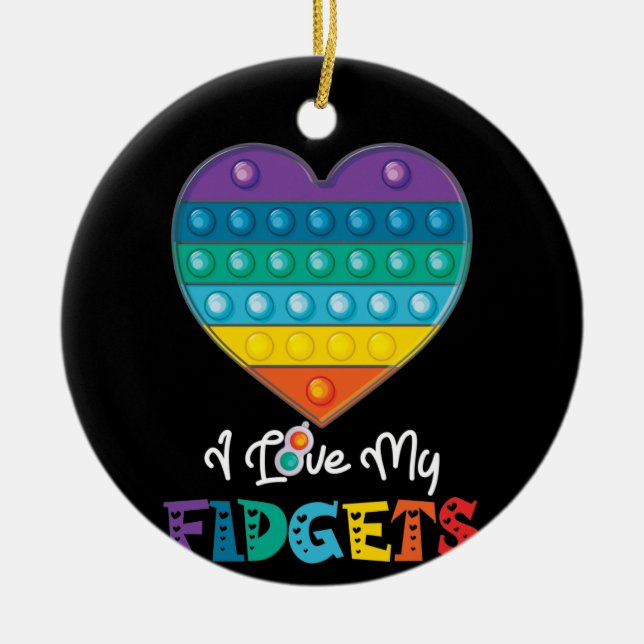 Heart Push Pop It Game Board Fidget Toy Ceramic Ornament (Front)