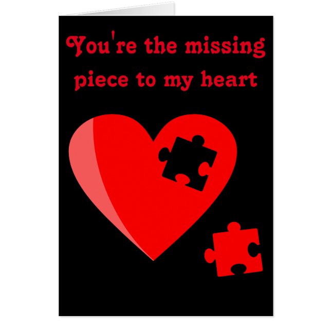 Heart Puzzle Piece Greeting Card (Front)