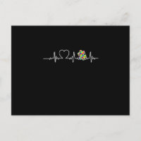 Heart Puzzle Piece Heartbeat Cool Autism Awareness