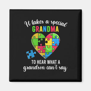 Heart Puzzle Shirt, Grandma Autism Awareness Magnet