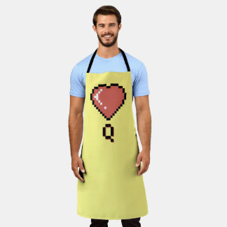 Heart queen black outline apron