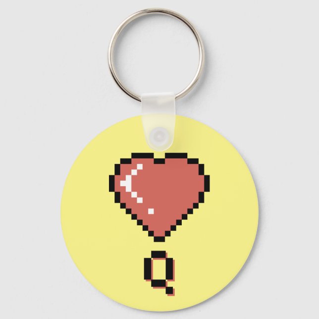 Heart queen black outline keychain (Front)