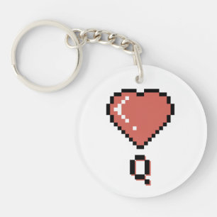 Heart queen black outline keychain