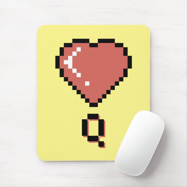 Heart queen black outline mouse pad (With Mouse)