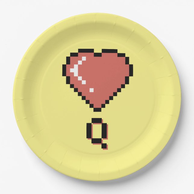 Heart queen black outline paper plate (Front)
