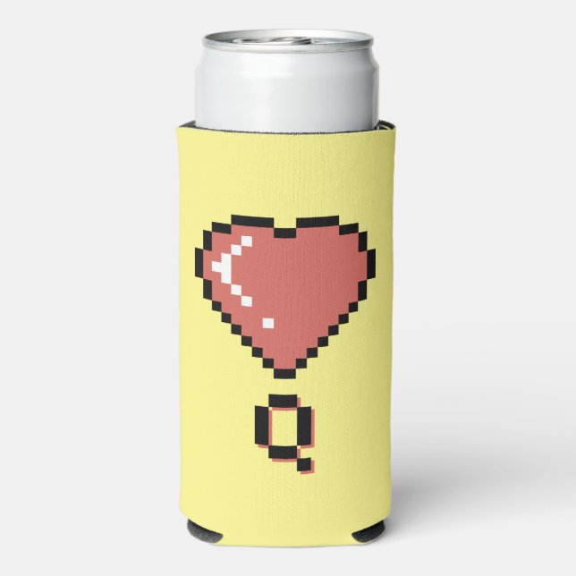 Heart queen black outline seltzer can cooler (Seltzer Back)