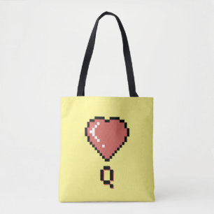 Heart queen black outline tote bag