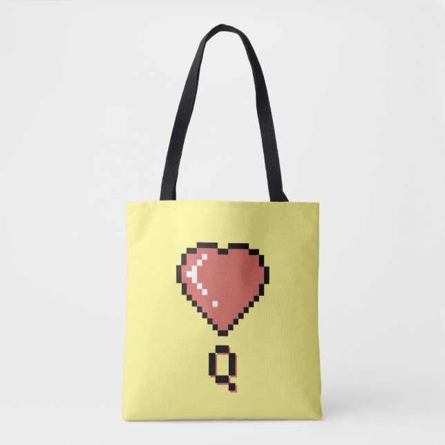 Heart queen black outline tote bag (Front)