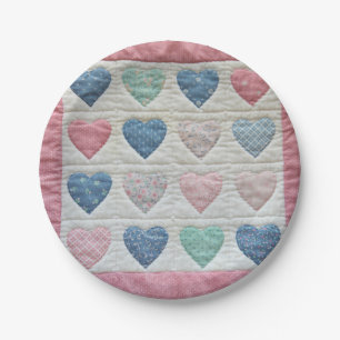 Heart quilt paper plate