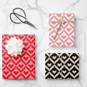 Heart Quilt Pattern Wrapping Paper Sheets