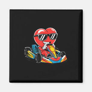 Heart Racing Go-kart Heart Valentines Day Boys Gir Magnet