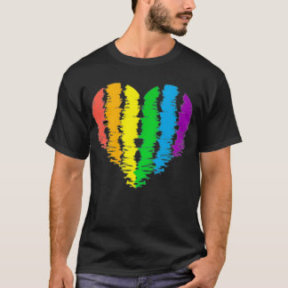 Heart Rainbow Colors Minimalistic Pocket Design T-Shirt