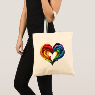 Heart Rainbow Colours Tote Bag
