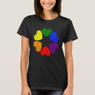 Heart Rainbow Flag LGBT Gay Pride Month Support LG T-Shirt