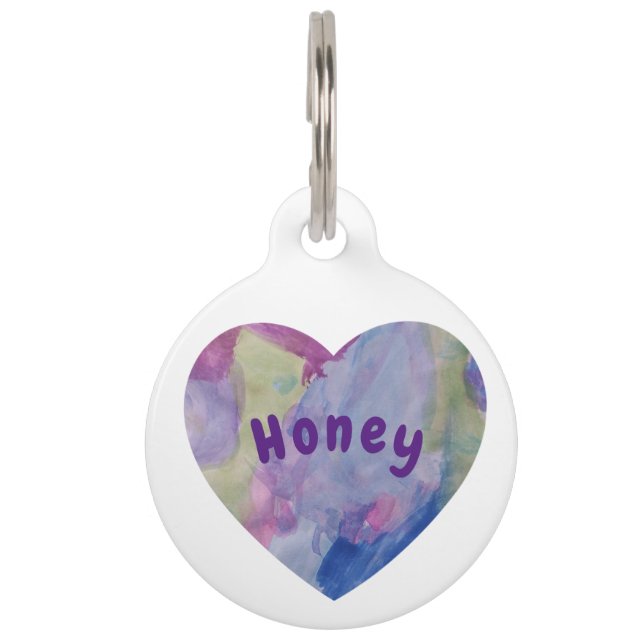 Heart rainbow pet tag (Front)