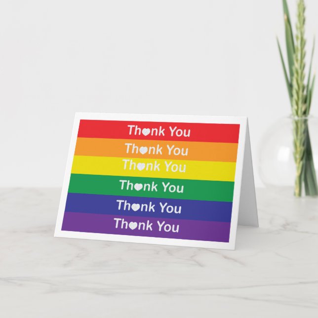 Heart Rainbow Thank You Card (Front)