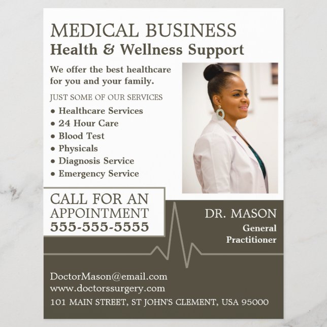 Heart Rate, General Practitioner, Nurse, Medical Flyer (Front)