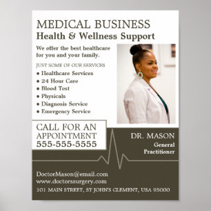 Heart Rate, General Practitioner, Nurse, Medical Poster