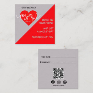 Heart Rate Personal Trainer Instructor Referral Card