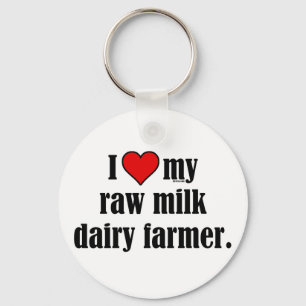 Heart Raw Milk Farmer Keychain