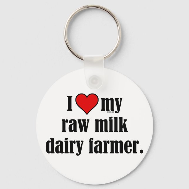 Heart Raw Milk Farmer Keychain (Front)