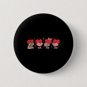Heart Reading Books Valentine Teacher Library Book 2 Inch Round Button