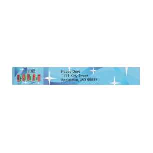 Heart Recipient, Green, Red, Blue Wraparound Address Label